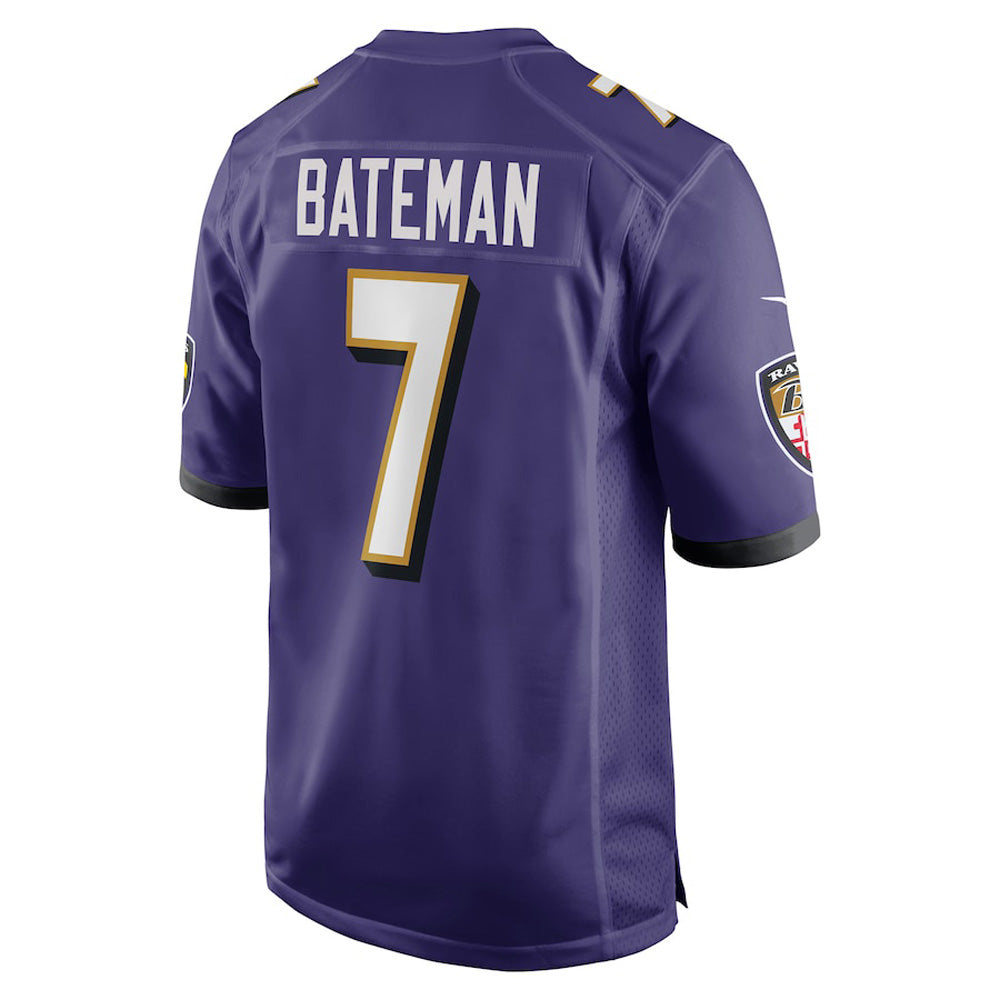 Men's Baltimore Ravens Rashod Bateman Game Jersey - Purple