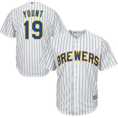 Men's Milwaukee Brewers Robin Yount Replica Home Jersey - White
